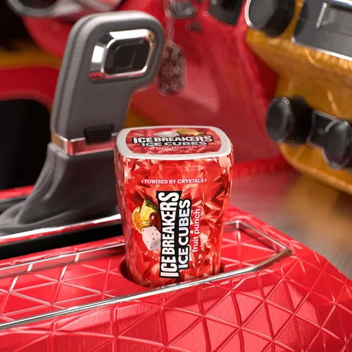 Miniatura 6 de ICE BREAKERS Ice Cubes Fruit Punch - Botellas de goma de mascar sin azúcar, 3.24 onzas (6 unidades, 40 piezas)