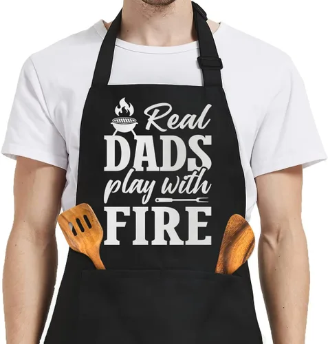 Miniatura 17 de SANDJEST Funny Mens Aprons with Pockets for BBQ Grilling Cooking Grandpa Husband Apron for Birthday Christmas Father's Day funny 7