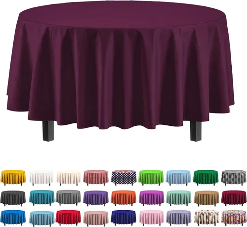 Miniatura 38 de Party Solids Paquete de 4 manteles de plástico color azul aguamarina, 54 x 108 pulgadas, mantel desechable para fiestas y pícnics