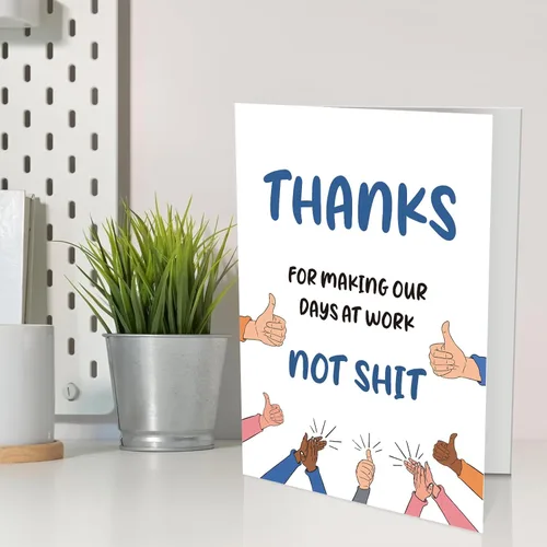 Miniatura 5 de UUEFKTN Divertidas tarjetas de agradecimiento para jefe gerente compañero de trabajo, divertida tarjeta del día del jefe, divertida tarjeta