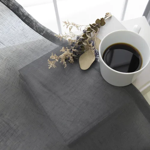 Miniatura 6 de Best Home Fashion Juego de 2 cortinas traslúcidas de lino sintético con pestaña torcida, tratamiento de ventana para sala de estar, comedor, Gris