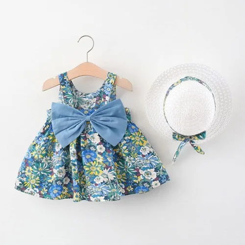 Miniatura 14 de Vestido tutú de verano para niñas pequeñas, sin espalda, vestido de princesa para fiesta de cumpleaños, vestido de verano con lazo floral