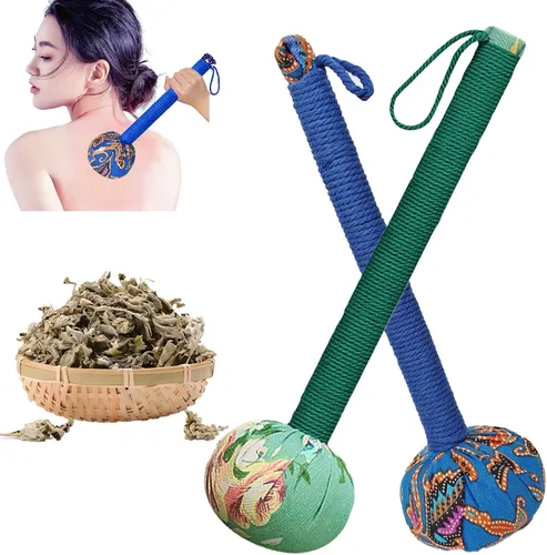 Miniatura 9 de Mugwort - Martillo de masaje para espalda, masajeador de alivio del dolor para cuello, espalda, hombros y cuerpo, herramienta de terapia de Azul