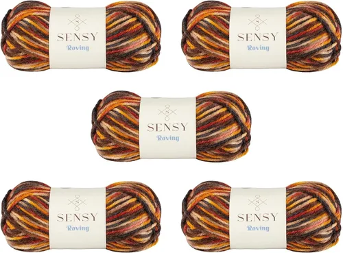 Miniatura 82 de Sensy Roving - Ovillo de lana multicolor, 3.5 onzas, 132 yardas, calibre 5, voluminoso (otoño)