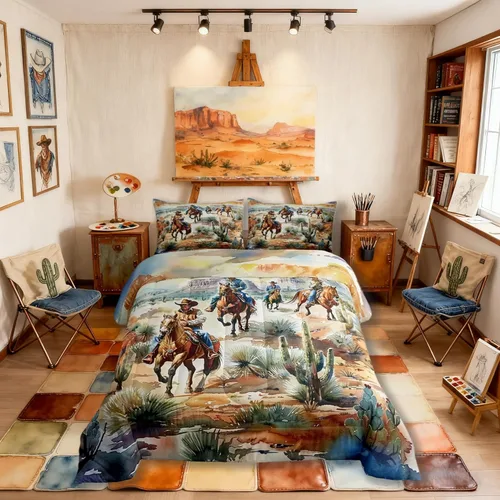 Miniatura 9 de Juego de edredón de pavo real en acuarela tamaño King, elegante y hermoso juego de ropa de cama edredón de plumas azules de 3 piezas para niños