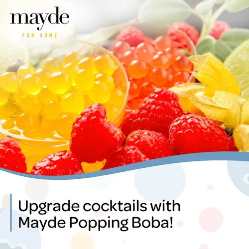 Miniatura 5 de Mayde Perlas de Boba Popping para bebidas, postres y cuencos de desayuno, perlas explosivas de arándanos (sabor a arándano, 7 libras)