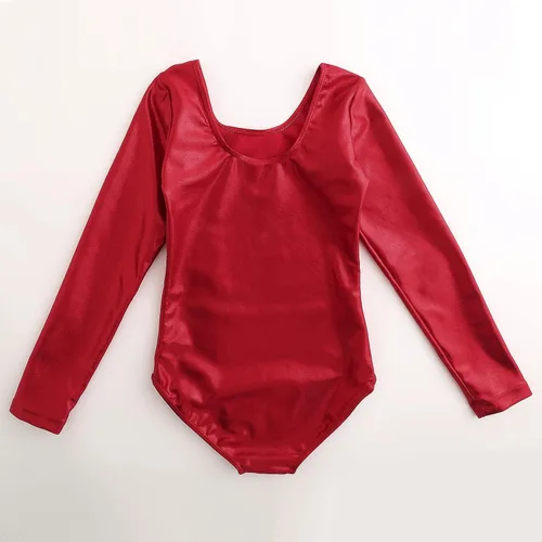 Miniatura 19 de AFAVOM Leotardos de gimnasia para niñas, leotardos de manga larga para niñas, brillantes y brillantes, para gimnasia, traje de ballet y danza