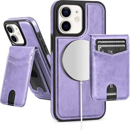 Miniatura 113 de SkyEagle Magsafe - Funda magnética 2 en 1 desmontable para iPhone 11 Pro Max con tarjetero, para mujeres y hombres, piel sintética con bloqueo RFID