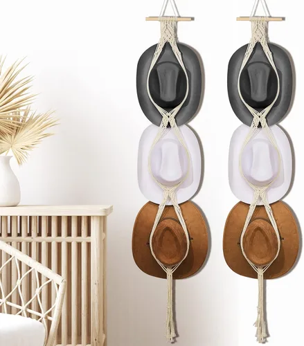 Organizador de sombreros bohemio para colgar en la pared, ganchos de madera para colgar en la pared, para colgar en la pared, para colgar sombreros,