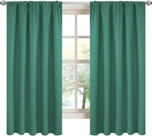 Miniatura 24 de LA PALMA Cortinas opacas con bolsillo para cortinero para sala de estar, bloqueo de luz, aislamiento térmico, reducción de ruido, cortinas