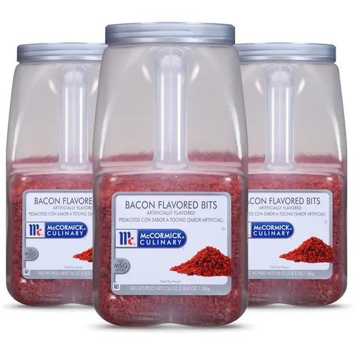 McCormick Culinary Bocados con sabor a tocino, 3.5 libras (paquete de 3) – Tres recipientes de 3.5 libras de trozos de tocino a base de plantas para