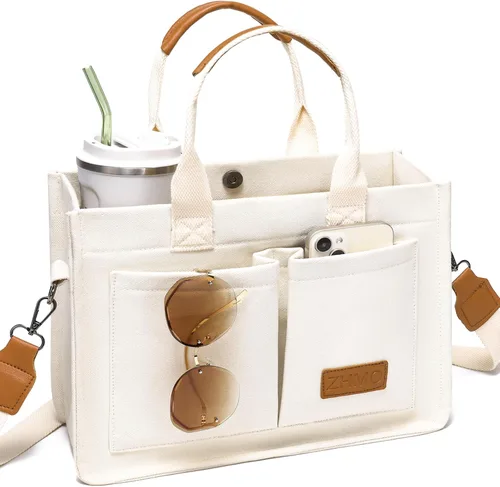 ZHMO Bolso de lona para mujer, bolsos cruzados para mujer, bolsos de trabajo para computadora portátil, bolso grande de mano para enfermera o