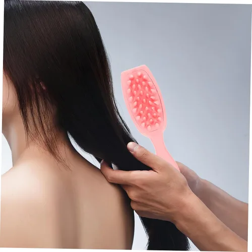 Miniatura 3 de Mikinona Cepillo de champú de mango largo, depurador de cuero cabelludo para cabello largo, masajeador de cabello, peine para caspa