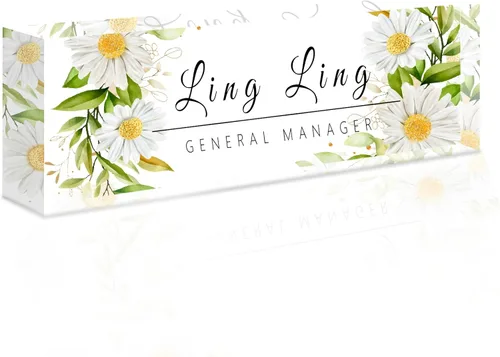 Miniatura 27 de Placa de nombre de escritorio personalizada, placa de identificación acrílica, placas de identificación grabadas personalizadas con logotipo/foto