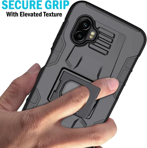 Miniatura 4 de Funda con clip para Galaxy XCover 6 Pro, Nakedcellphone Funda de agarre de anillo resistente con soporte [placa de montaje integrada]