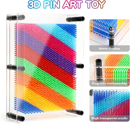 Miniatura 2 de Juguetes Sensoriales de Arte de Pines 3D para Niños de 5-7, Tablero de Arte de Pines Juguetes Sensoriales de Impresión para Niños con Autismo