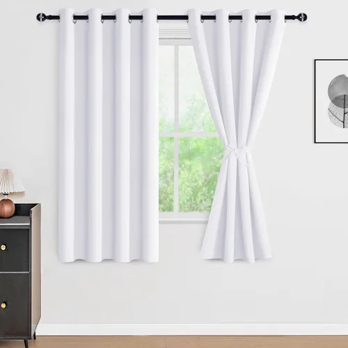 Miniatura 113 de DWCN Cortinas 100% opacas de 84 pulgadas de largo para dormitorio con forro negro, paneles de cortina de ventana de doble capa con aislamiento Azul