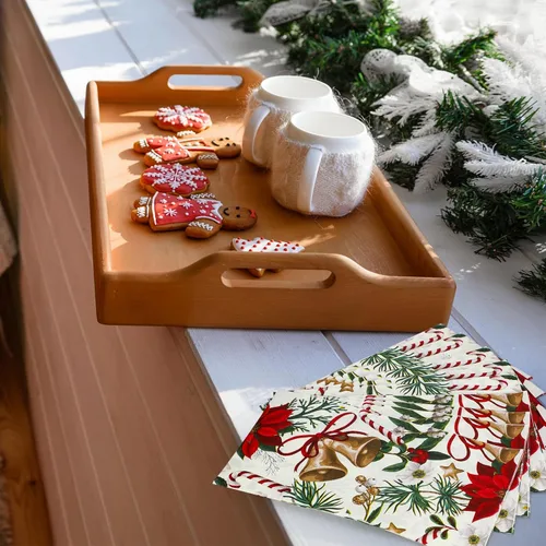 Miniatura 7 de 150 servilletas florales de Navidad de 3 capas desechables de papel para invitados, servilletas para baño, Navidad, vacaciones, boda, aniversario