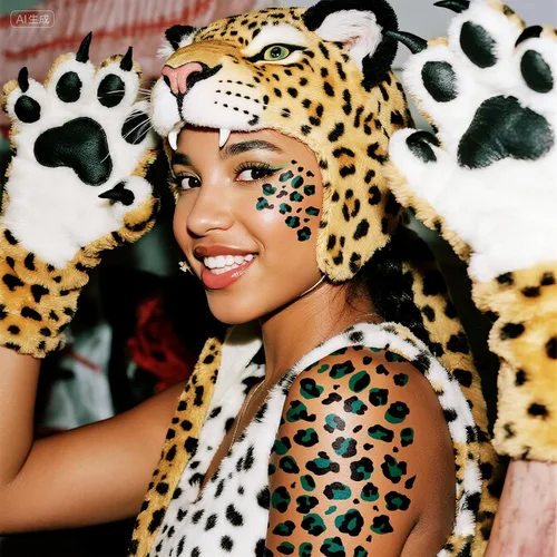 Miniatura 3 de Tatuajes temporales con estampado de leopardo, 6 hojas de calcomanías realistas de piel de leopardo para adultos y niños, perfectas para Halloween