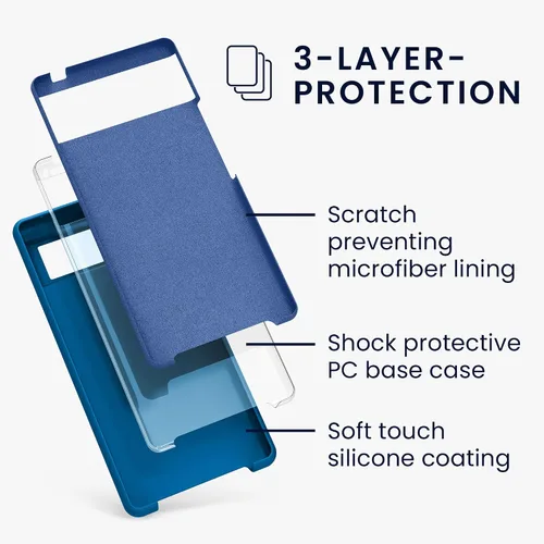 Miniatura 647 de kwmobile Funda Compatible con Google Pixel 6 Pro - Funda de teléfono de silicona TPU con acabado suave - Azul Arrecife