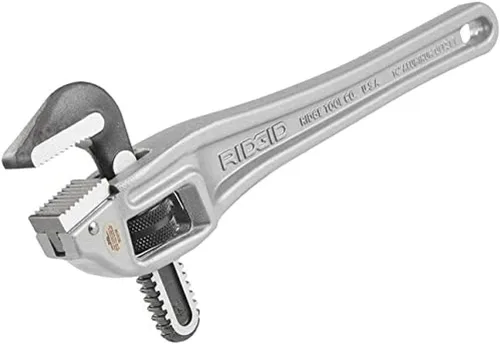 Miniatura 5 de RIDGID 31125 Juego de llaves de tubo de aluminio de 18 pulgadas y 31120 de 14 pulgadas con cabeza de mandíbula de gancho estrecho para espacios