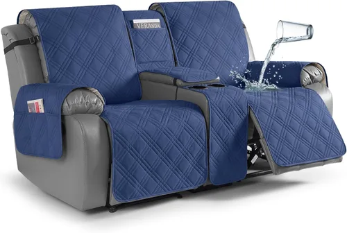 Miniatura 11 de TAOCOCO Fundas de sofá reclinable 100% impermeables con consola, fundas de sofá para sofá reclinable de 3 asientos con diseño de correas, funda