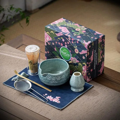 Miniatura 7 de Buucup Juego de batidor de matcha, kit de matcha de cerámica que incluye cuenco matcha, batidor y soporte, cuchara de bambú, soporte para cucharada