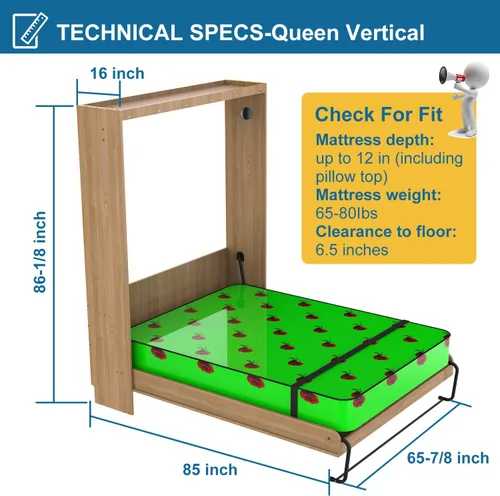 Miniatura 2 de TOPOWN Kit de cama Murphy de lujo tamaño Queen Murphy Kit de cama Murphy Kit de cama Murphy Kit de cama Queen (vertical)