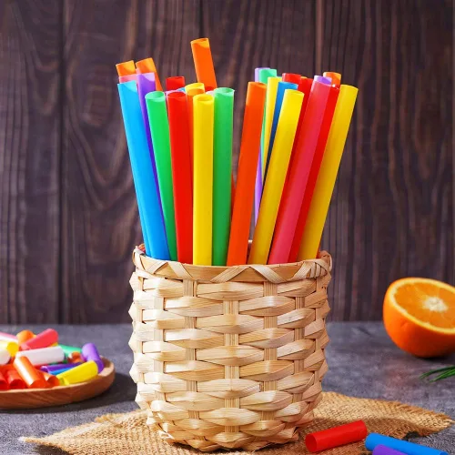 Miniatura 6 de 200 pajitas grandes para batidos, coloridas y desechables de plástico con boca ancha para licuados (0.43" de diámetro y 8.2" de largo) 8