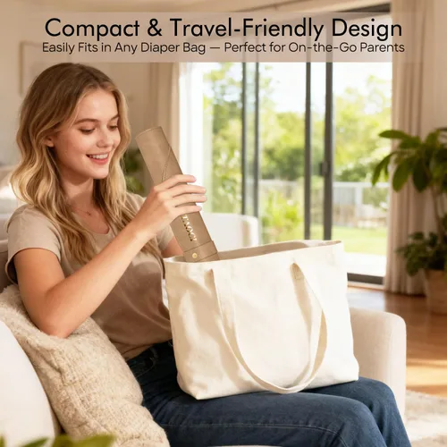Miniatura 2 de Cambiador portátil, cambiador de pañales, cambiador de bebé, impermeable y lavable, almohadilla de cambio de cuero vegano para el hogar y viajes