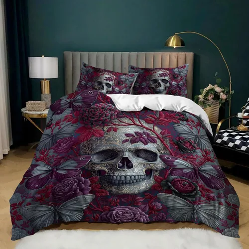 Miniatura 18 de AILONEN Juego de ropa de cama de mariposas en blanco y negro tamaño King, juego de funda de edredón con estampado de estilo en relieve de lujo