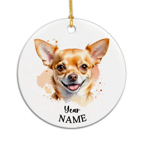 Miniatura 20 de Adorno de Navidad personalizado para perro Airedale, adorno de cerámica para hombres y mujeres, adornos de cerámica personalizados para perros