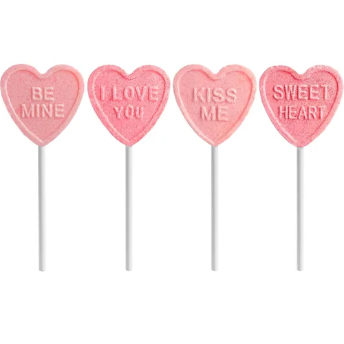 Miniatura 8 de Fruidles Surtido de paletas de corazón de San Valentín, caramelos prensados de dextrosa, bésame y sé mío, te amo y dulce corazón, envueltos