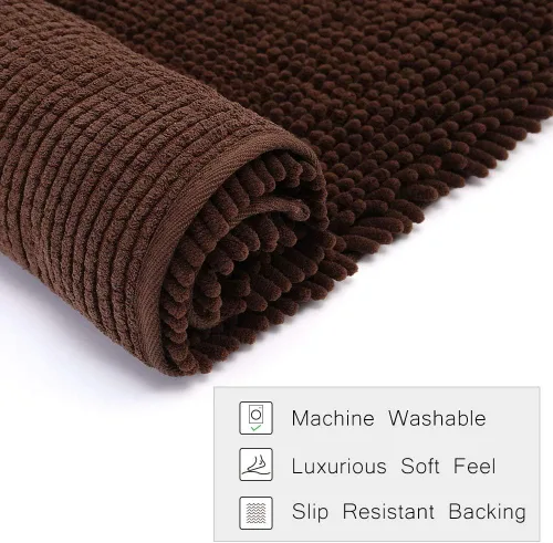 Miniatura 5 de Tapete de baño marrón de 20 x 31 pulgadas, tapete para entrada a casa, cama de mascotas, tapete de felpilla lanudo para mascotas, tapete de área