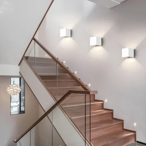 Miniatura 9 de Mille Lucciole Paquete de 2 lámparas de pared para exteriores de 12 W, para exteriores e interiores, apliques de pared LED blancos modernos, IP65