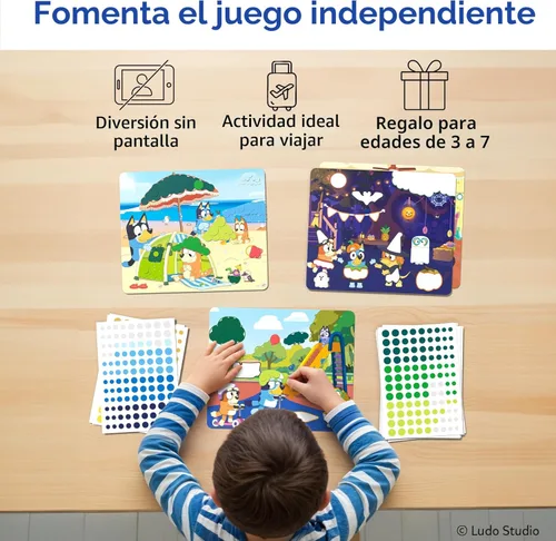 Miniatura 5 de Skillmatics Bluey Dot It - Actividad de calcomanías sin desorden para niños, más de 500 calcomanías, kits de manualidades, actividades de bricolaje