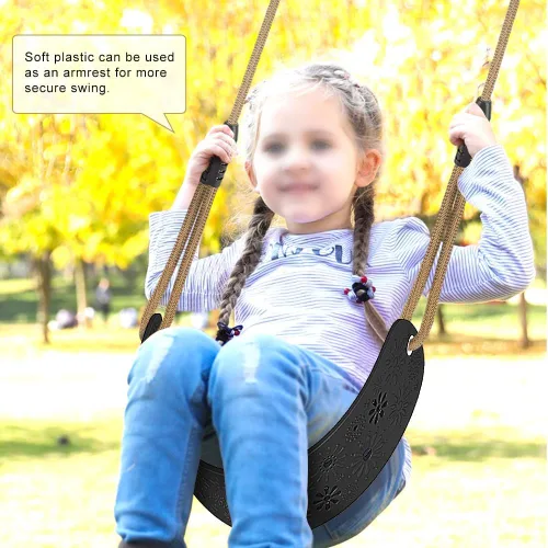 Miniatura 2 de SELEWARE Juego de accesorios para columpio Asiento para niños con cuerda ajustable Juego de columpio para patio trasero Reemplazo para uso tanto