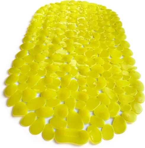 Miniatura 39 de Alfombra antideslizante para bañera y ducha "Pebbles" de 27 x 14 pulgadas, ovalada, no tóxica, segura, limpia, lavable a máquina, agarre y drenaje