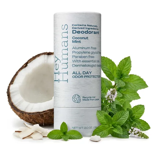 Hey Humans Desodorante, desodorante sin aluminio para mujeres y hombres, contiene ingredientes de origen natural, control de olores todo el día,