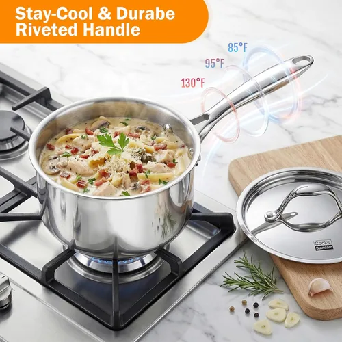 Miniatura 6 de Cocineros Standard Olla con múltiples capas de acero inoxidable (3 qt), Acero inoxidable