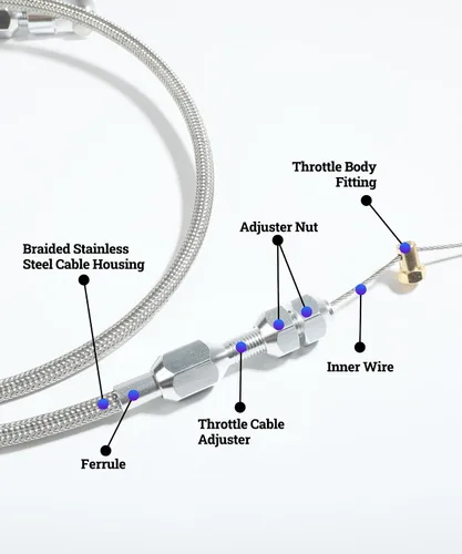 Miniatura 3 de Kit de cable del acelerador de 36 pulgadas, cable de acelerador trenzado para automóvil, kit de reparación de cable de acelerador trenzado de acero
