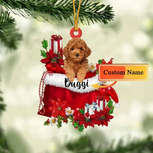 Miniatura 69 de Perro Akita Inu personalizado en bolsa de regalo, adorno de Navidad, nombre personalizado, regalo para amantes de los perros, familia, Navidad