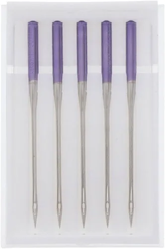 Miniatura 2 de Agujas para máquina de coser Janome con punta morada, tamaño 90/14, excelentes para telas pesadas y costura a lo largo del dobladillo - 5 agujas por