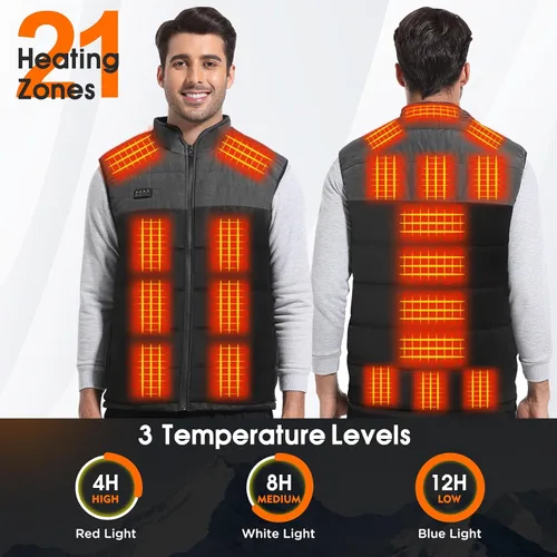Miniatura 2 de Heated Vest, 20000mAh Battery Heated Vest for Men, 21 Heat Zones Heated Jacket for Women Outdoor work Hiking Skiing