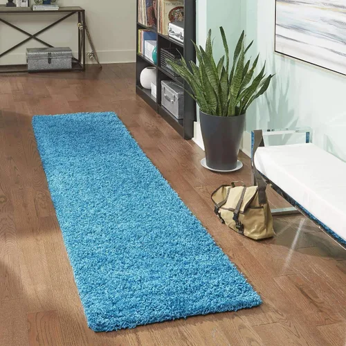 Miniatura 54 de Unique Loom Zuniga Solid Shag Collection alfombra moderna de felpa negra de área (7' 0 x 10' 0)