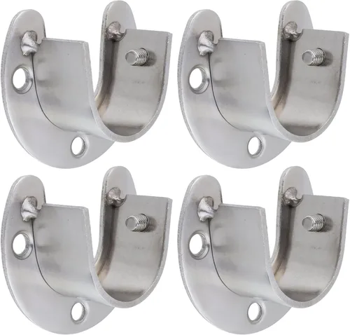 Miniatura 7 de Geesatis Soporte de brida para barra de tubería, soporte de montaje de techo, brida de varilla de acero inoxidable, con tornillos, diámetro