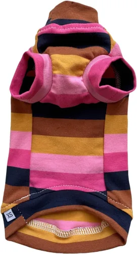 Miniatura 13 de Camisa de algodón con cuello redondo para gatos sin pelo Sphynx de rayas vintage, ropa para mascotas con mangas, camisetas para gatitos para Sphynx