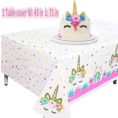 Miniatura 5 de Suministros de fiesta de cumpleaños para niñas, incluyendo platos, tazas, pajitas, mantel para fiesta de cumpleaños rosa, sirve a 16 invitados