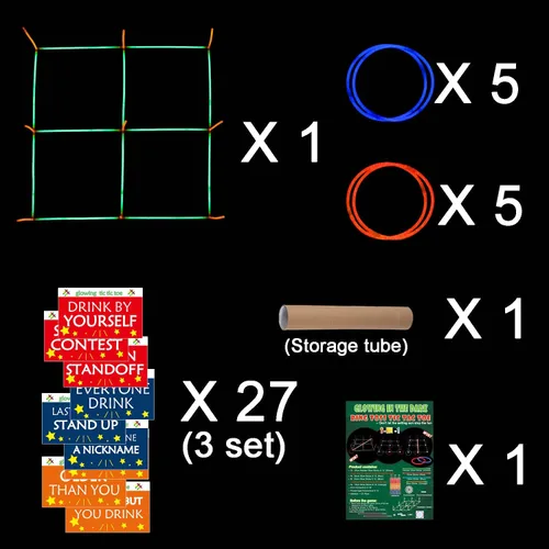 Miniatura 3 de Juego para exteriores 3 en 1 de 18.2 pulgadas para adultos y familia, juegos de campamento, 5 anillos azules y 5 anillos rojos