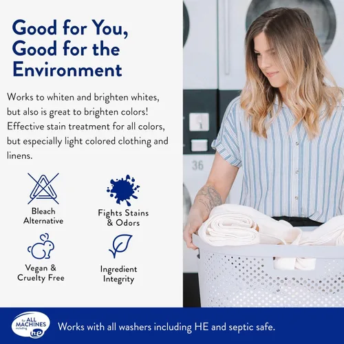 Miniatura 2 de The Clean People Quitamanchas Blanqueador de Oxígeno Alternativa a la lejía, ingredientes sencillos, aviva los blancos opacos Y los colores 41 oz